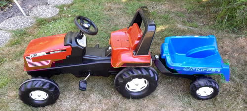 Rolly toys traptractor met rolly kipper aanhanger, rood, groot model