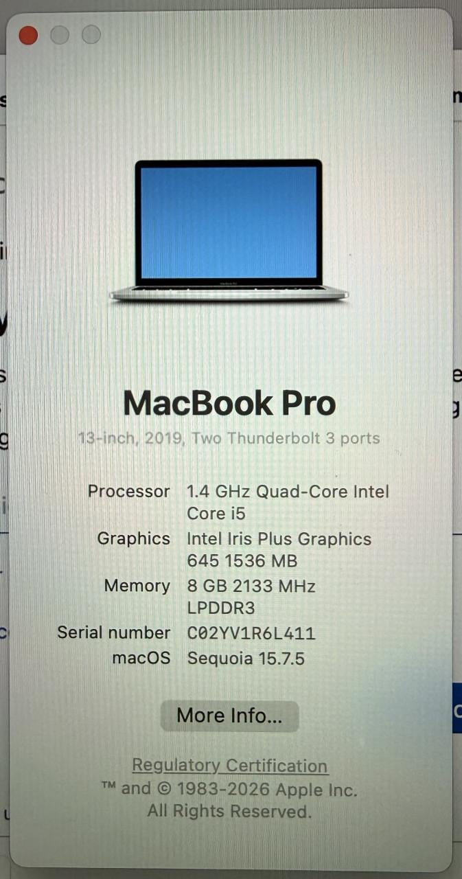 MacBook Pro 13 inch 2019