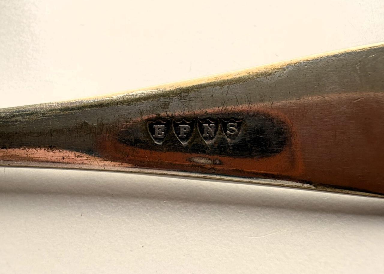 12 antieke messen en vorken - epns - verzilverd