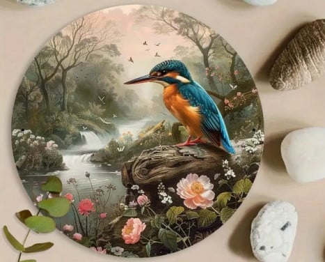 Jagende ijsvogel ( op aluminium )