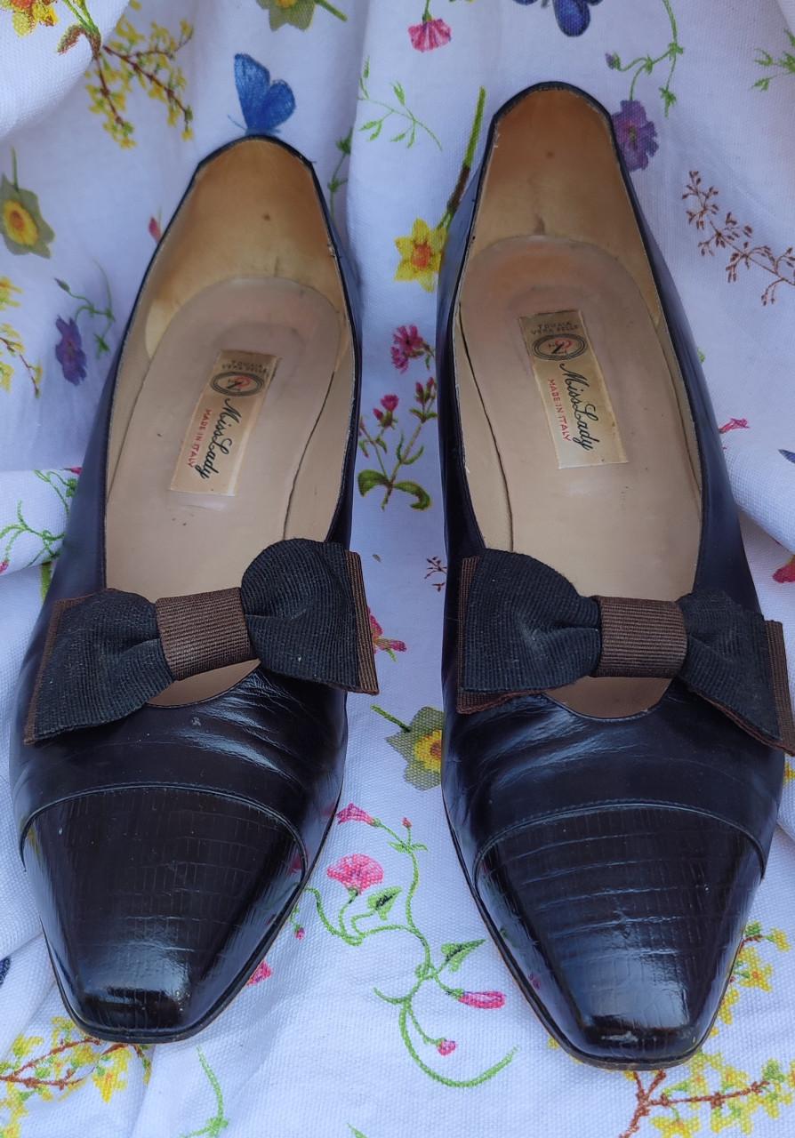 Dames Miss Lady leren pumps maat 42.5, weinig gedragen, bruin