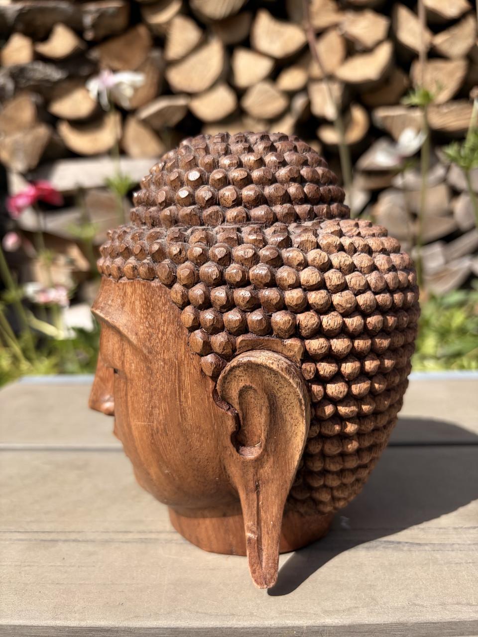 Houten Boeddha kop