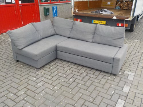 Stoffen hoek/slaapbank 150 x 225 cm met opbergruimte in goede staat