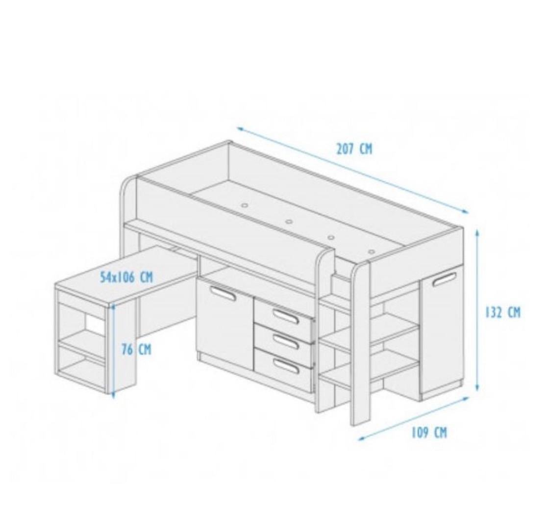 Half hoogslaper met bureau