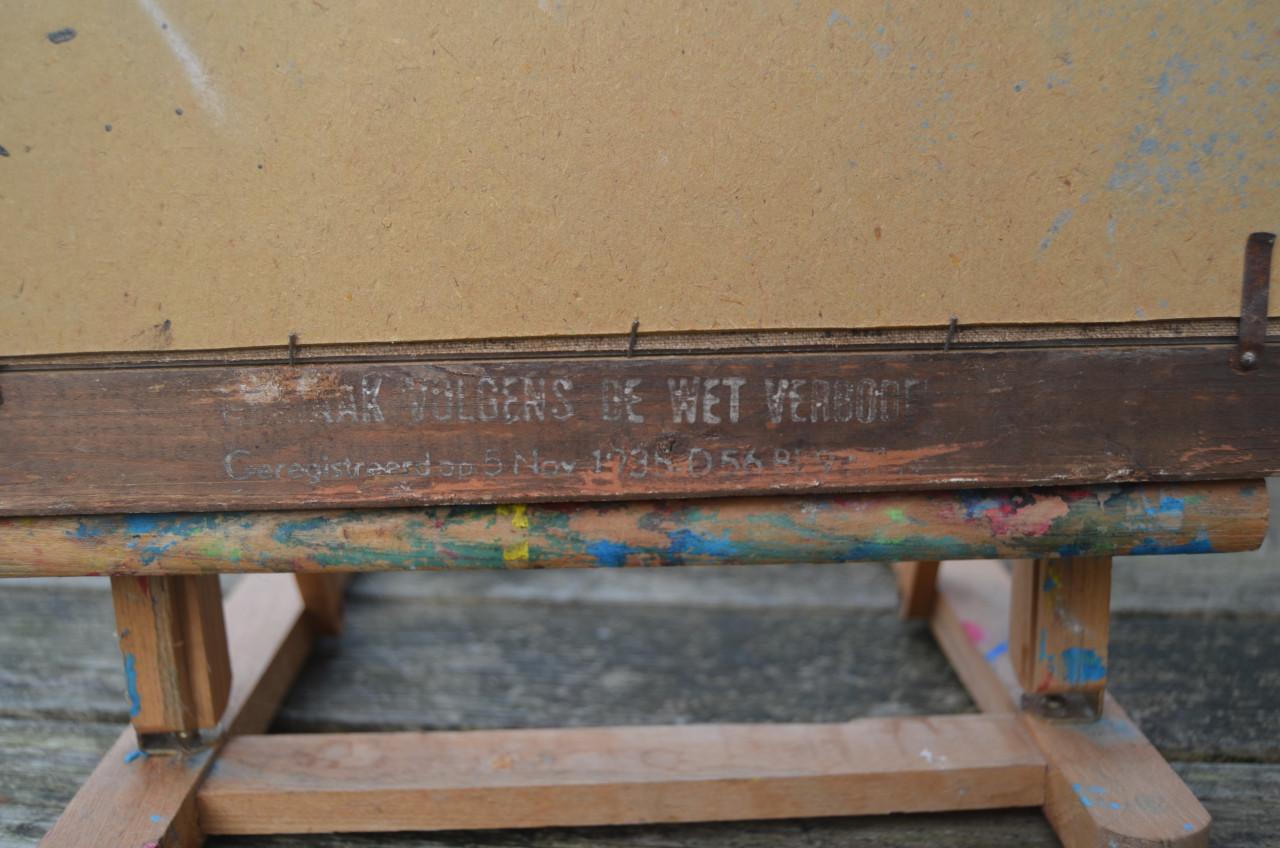 Klein olieverf Huisjes (in Veere??) 1938