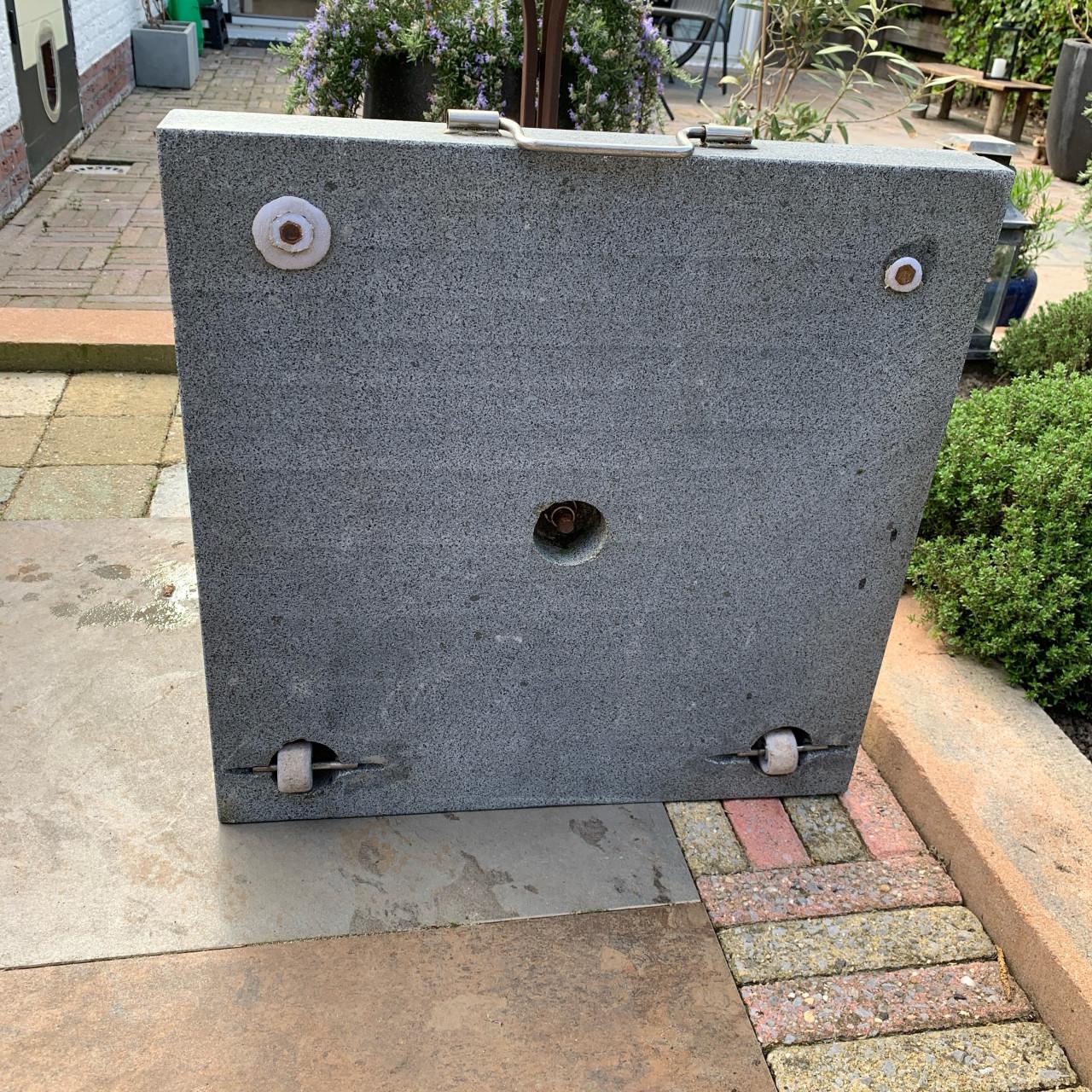 Parasolvoet verrijdbaar graniet rvs 45 kg