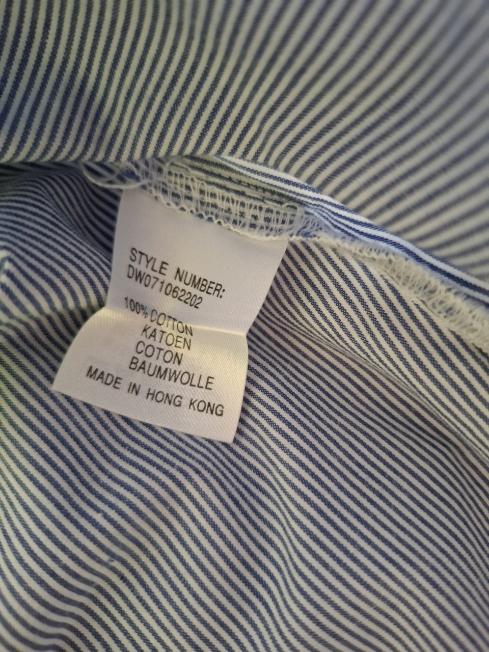 Didi blouse blauw/wit vertikaal gestreept, lange mouwen. Maat XXL