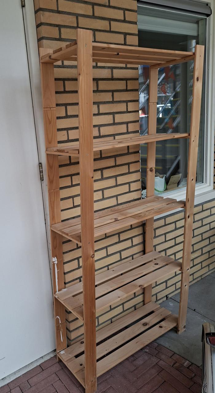 Houten opbergrek