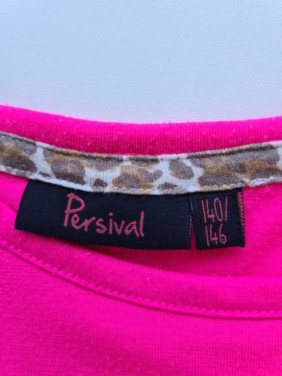 Persival fuchsia roze longsleeve met tasje applicatie  Mt 140-146