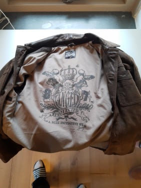 Vintage Dames echt lederen Jas maat S