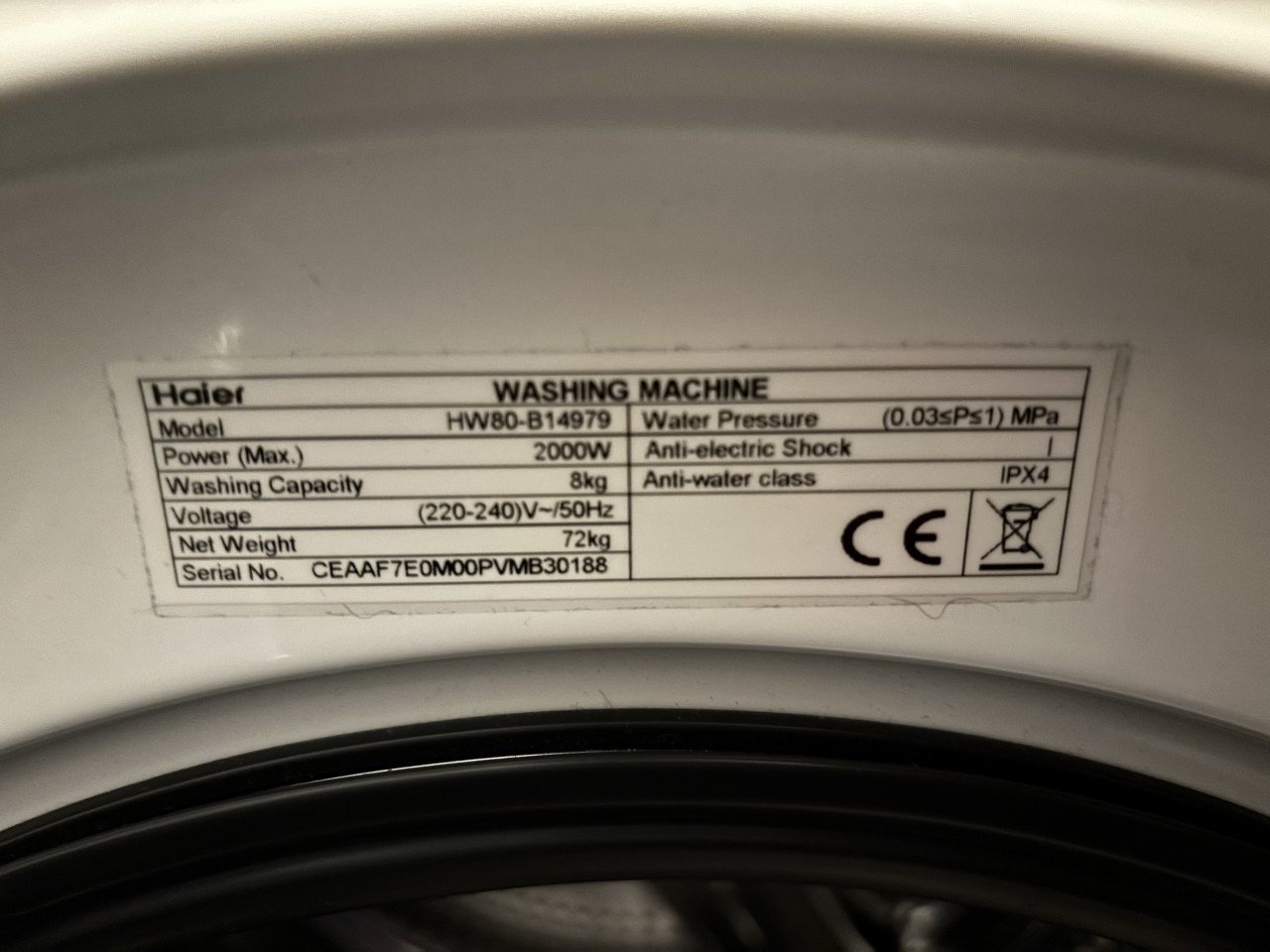 Haier wasmachine