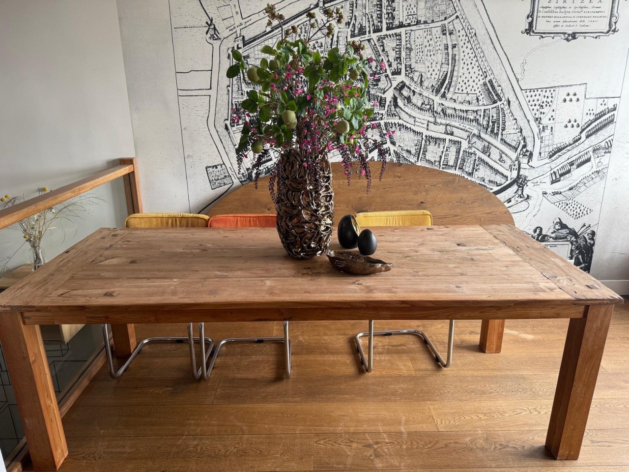 Eettafel massief eikenhout gerookt