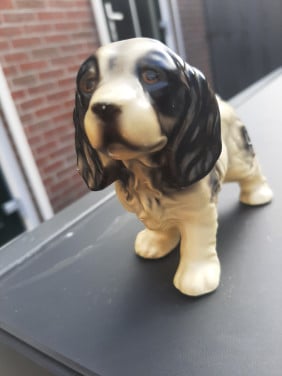 Oud hondenbeeldje 10 cm