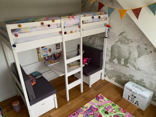 Hoogslaper  / stapelbed met bureau / zitgedeelte