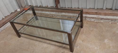 Salontafel messing glas