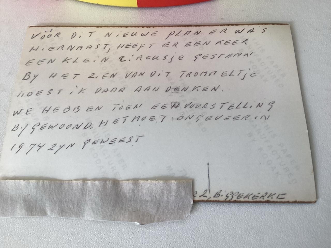 Biggekerke. Koektrommel. circustent Bolletje.