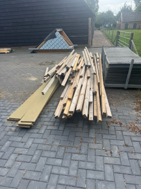 Houten ribben 44x69 circa 600 m1