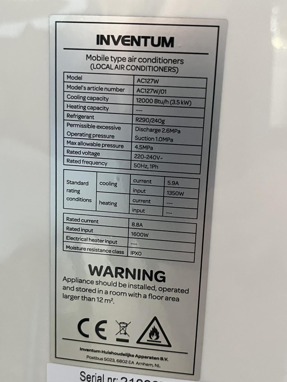 Airco Inventum AC127WSET