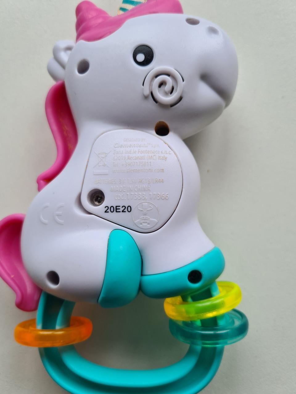 Clementoni Baby elektronische eenhoorn rammelaar met licht en geluidseffect