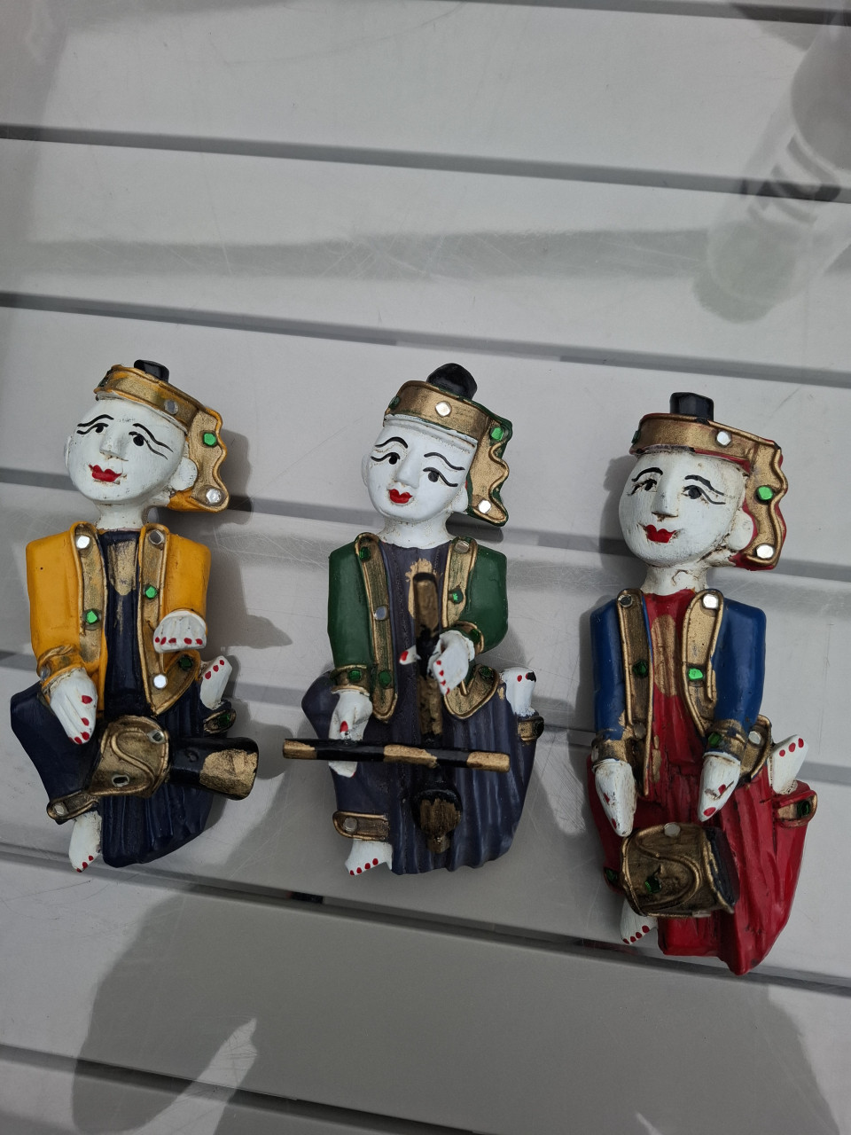 3 houten Birmese muzikanten antiek