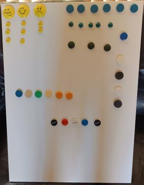 Magneetbord met magneten