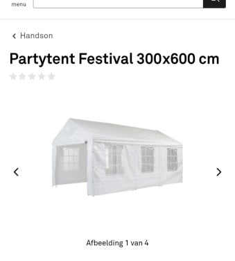 Partytent 3x6 meter