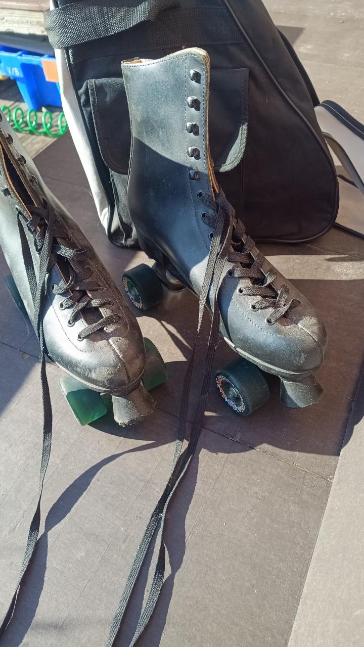 Leren rolschaatsen maat 45