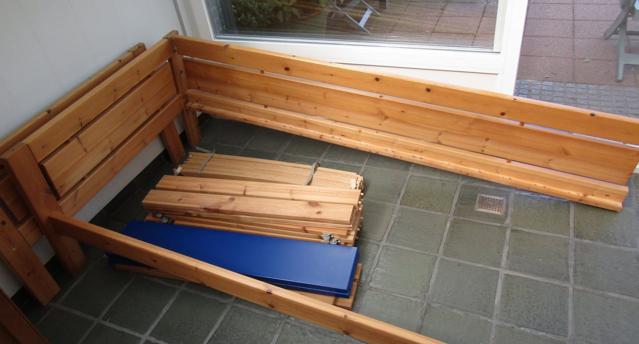 Life time Grenen Bedbank met 2 lade's 200x90cm