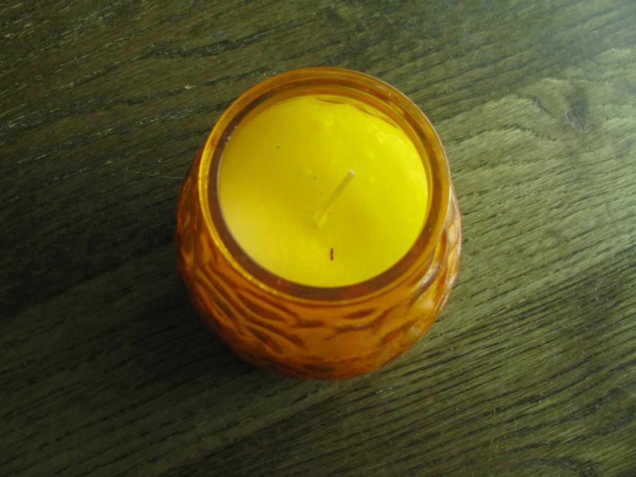 Glazen sfeerlichthouder.