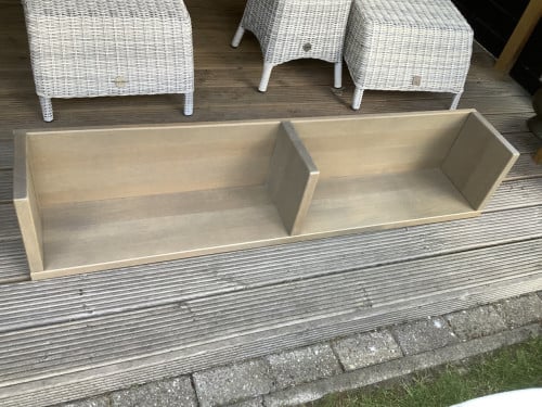 Boekenplank van massief eiken ( Grey wash ) 153cm breed