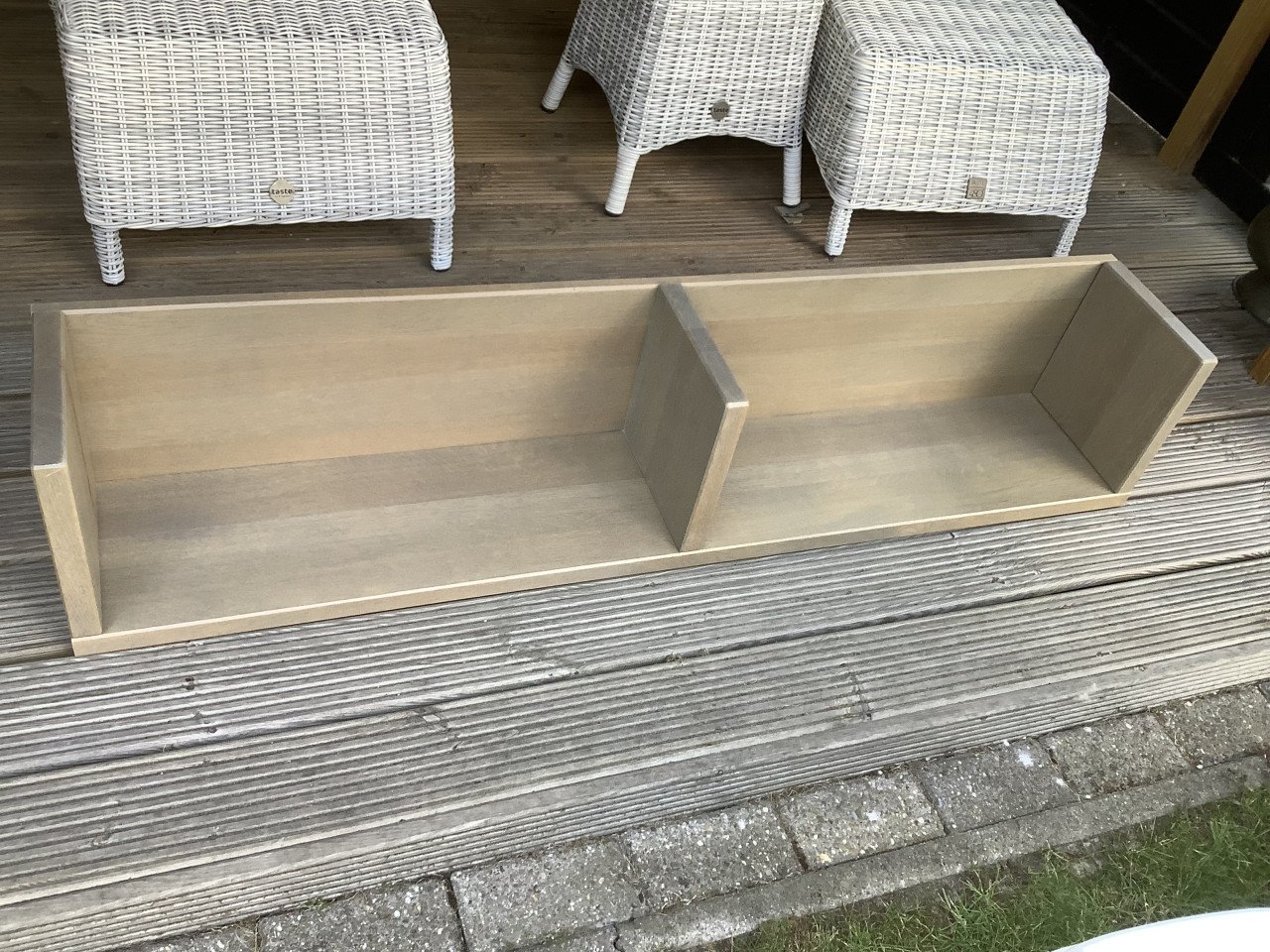 Boekenplank van massief eiken ( Grey wash ) 153cm breed