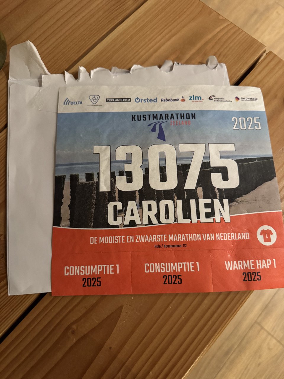 Startbewijs kustmarathon wandelen