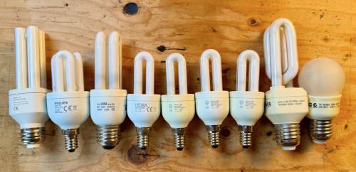 9 stuks spaarlampen / PL-lampen