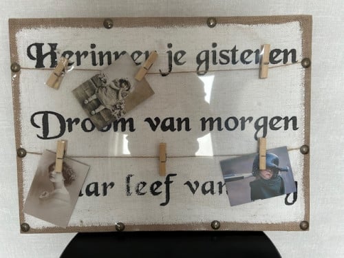 Mooi spreuken bord, prikbord,memobord.