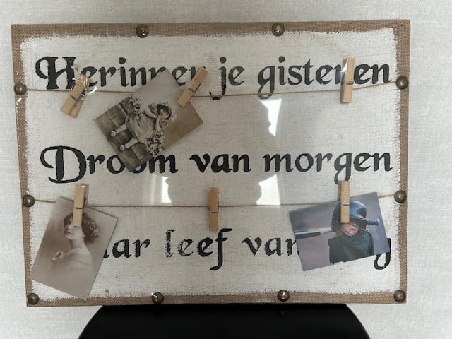 Mooi spreuken bord, prikbord,memobord.