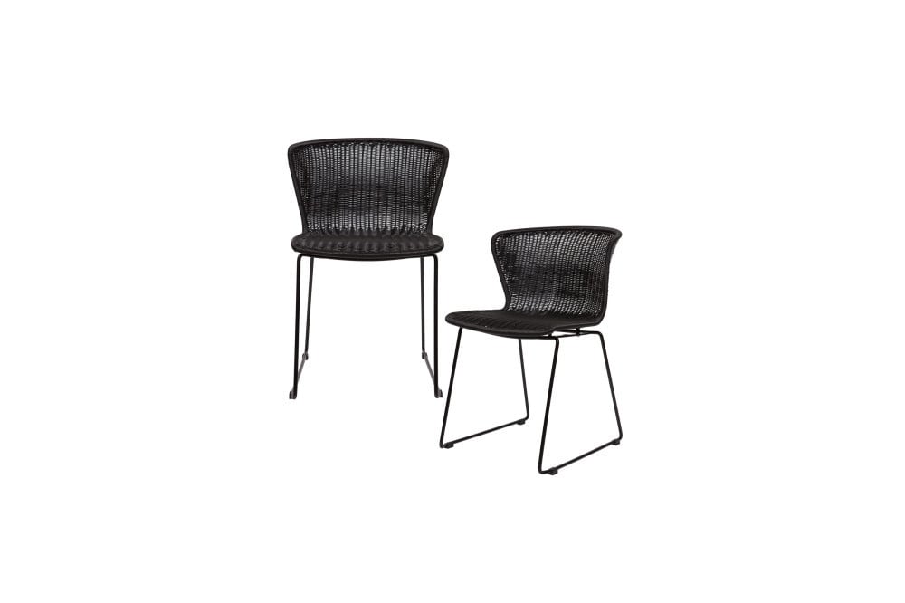 Eetkamerstoel WOOOD Wings kleur zwart 4 st BINNEN & BUITEN
