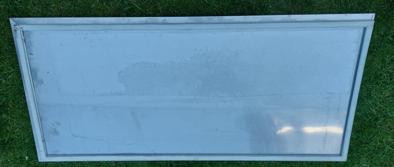 RVS Werkblad / deur 148x69x6 cm.