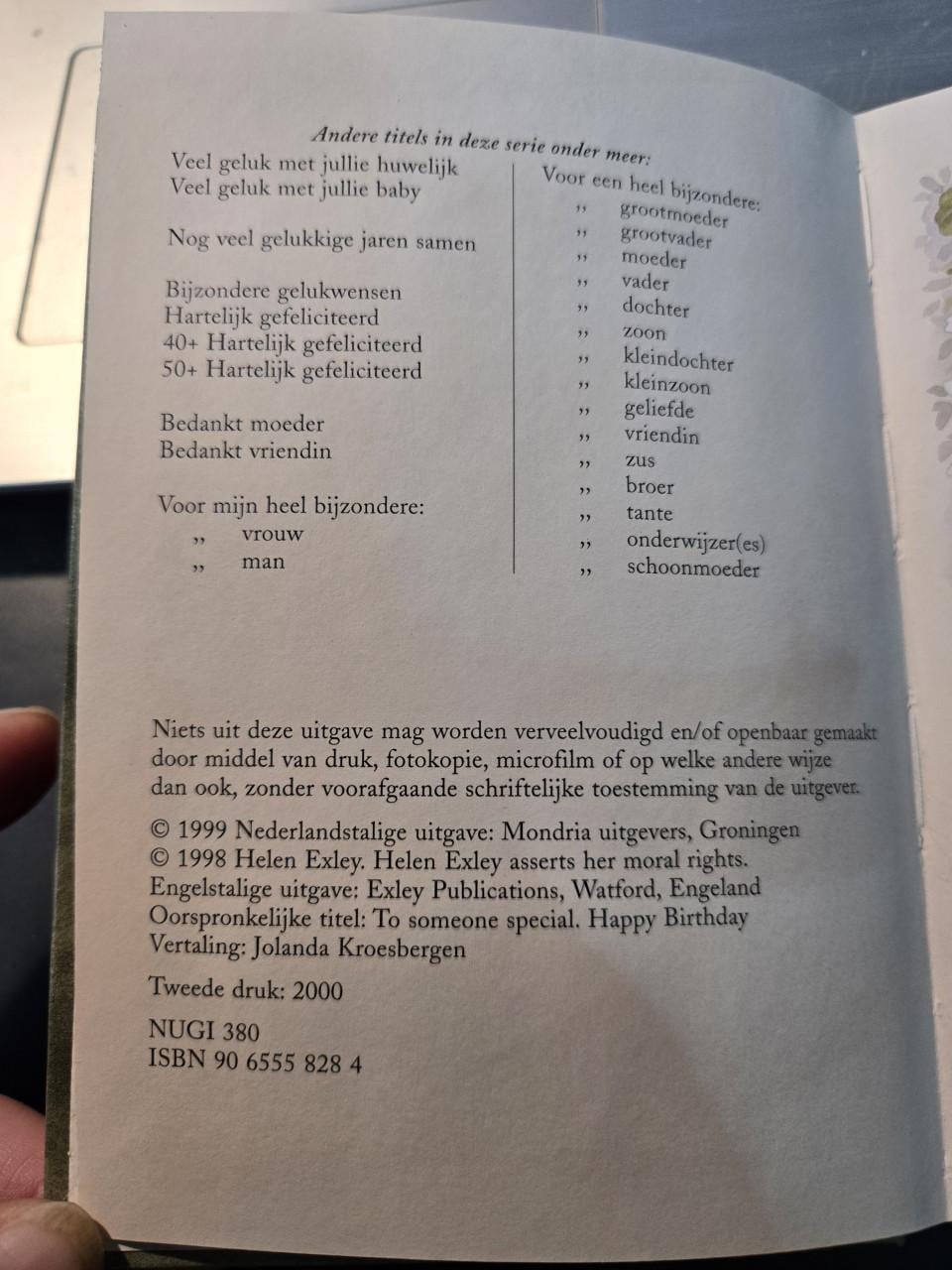 Geschenkboekje 'Veertig+ Hartelijk Gefeliciteerd!' 2e druk 2000