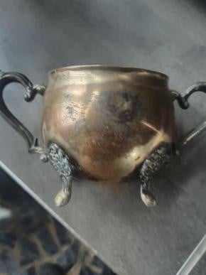Mooi antiek suiker en melk stelletje merk leonard silver aangeboden.bieden!