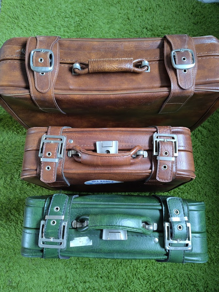 Set lederen koffers