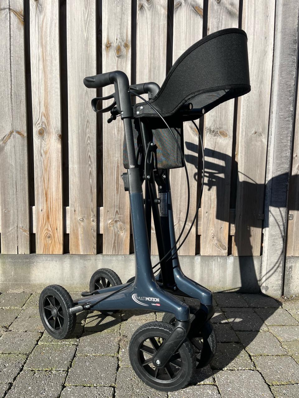 Rollator blauw carbon lichtgewicht