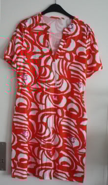 Jurk roodoranje wit maat xl