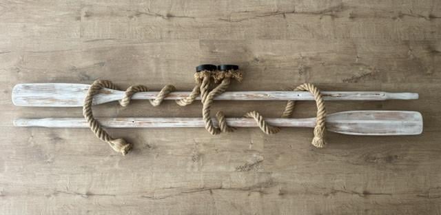 Touwlampen & roeiriemen, unieke maritieme set, decoratief