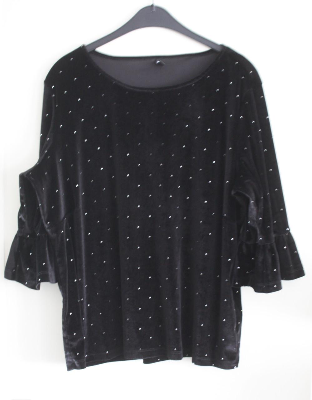 Zwart shirt met steentjes maat xl