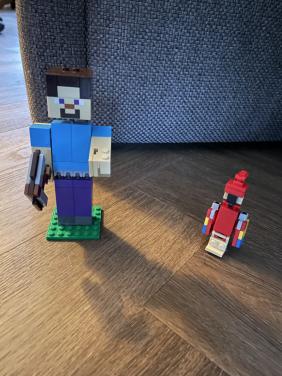 Lego Minecraft: Bigfig steve met papegaai 21148