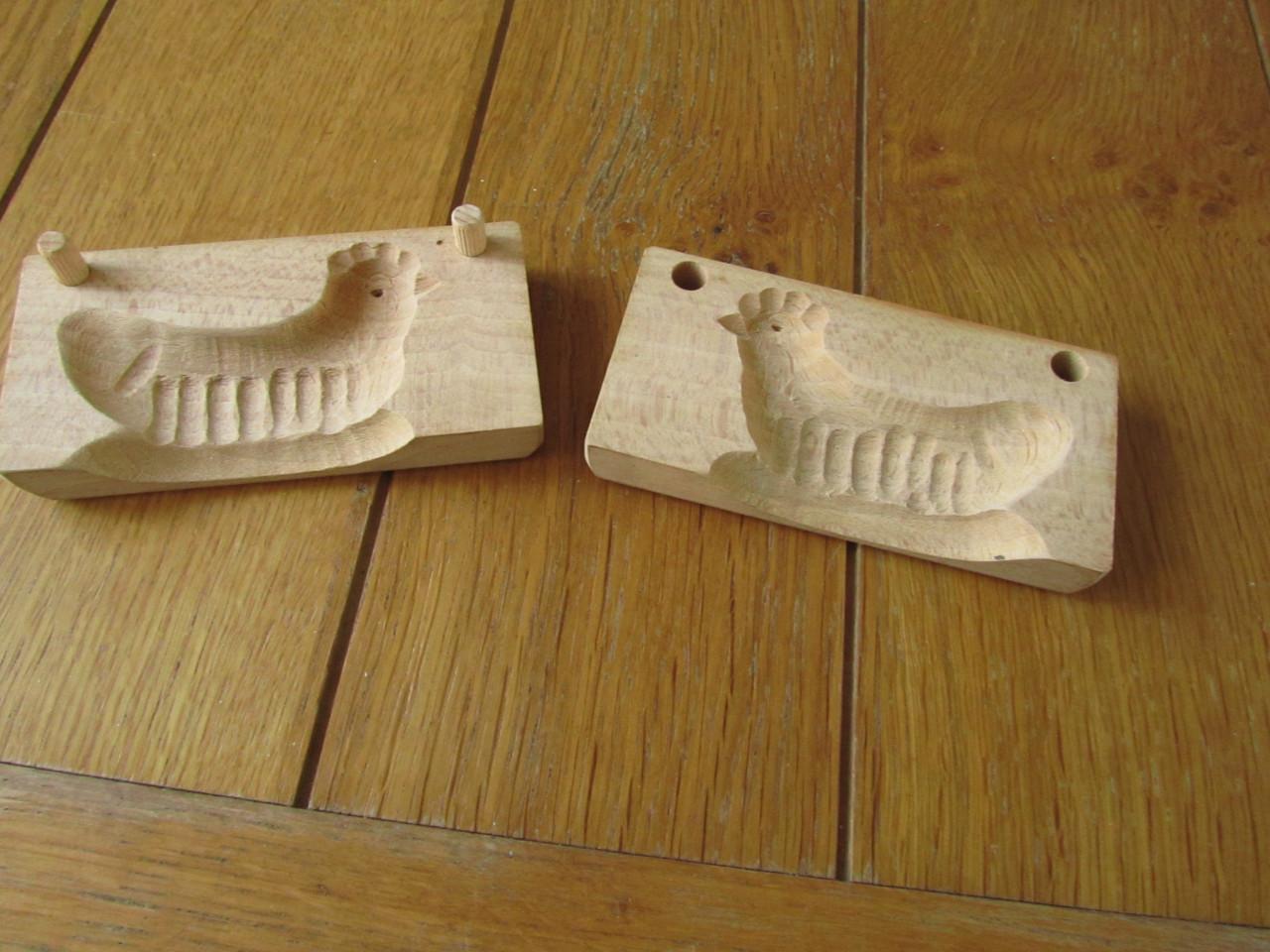 Houten mal voor kippen cakejes