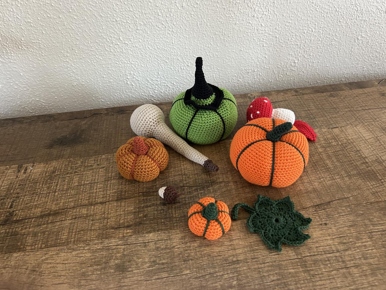 3x Pompoenen set