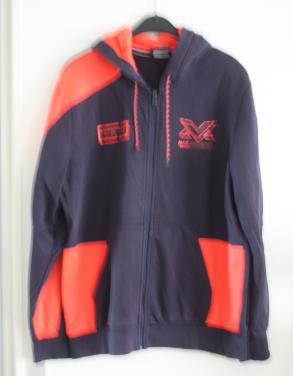Zwart oranje vest maat l