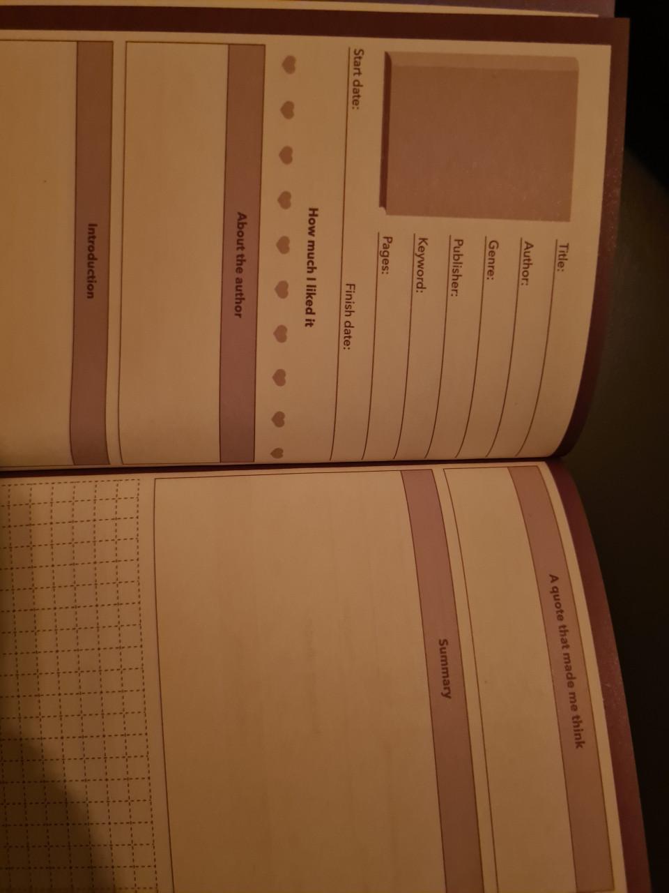 Boeken reading journal NIEUW!