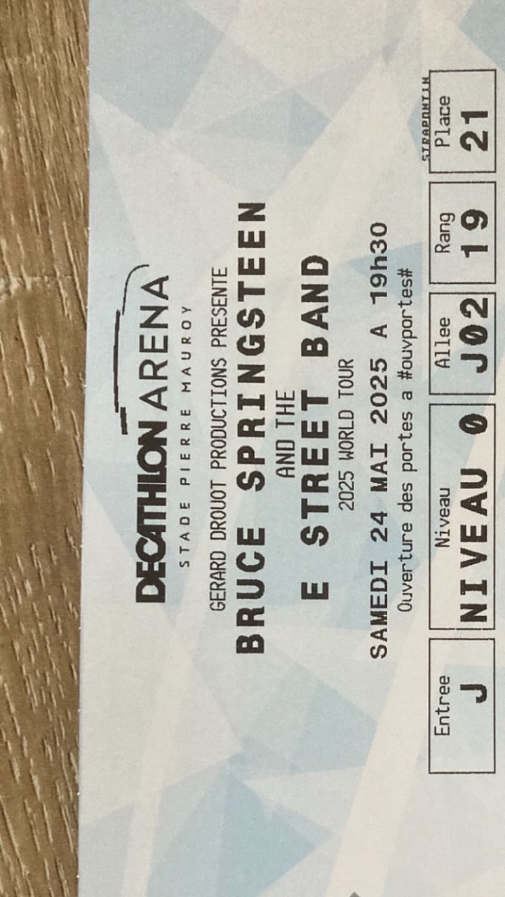 Tickets Bruce Springsteen 24/5 in Lille